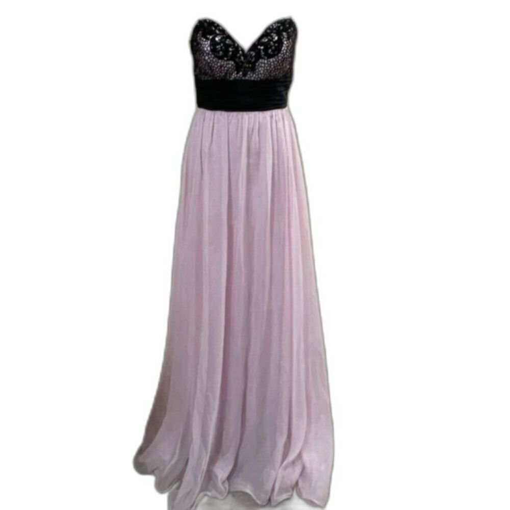 Blush Prom by Alexa Dress Formal Bridesmaid Prom Evening Gown Black/Pink Size 6